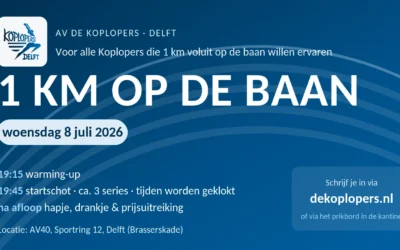 1 km op de baan – doe je mee op woensdag 8 juli?