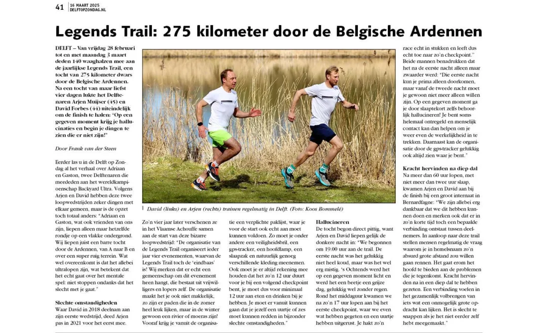 Leden in de media: Arjen Muijser en David Forbes lopen de Legends Trail