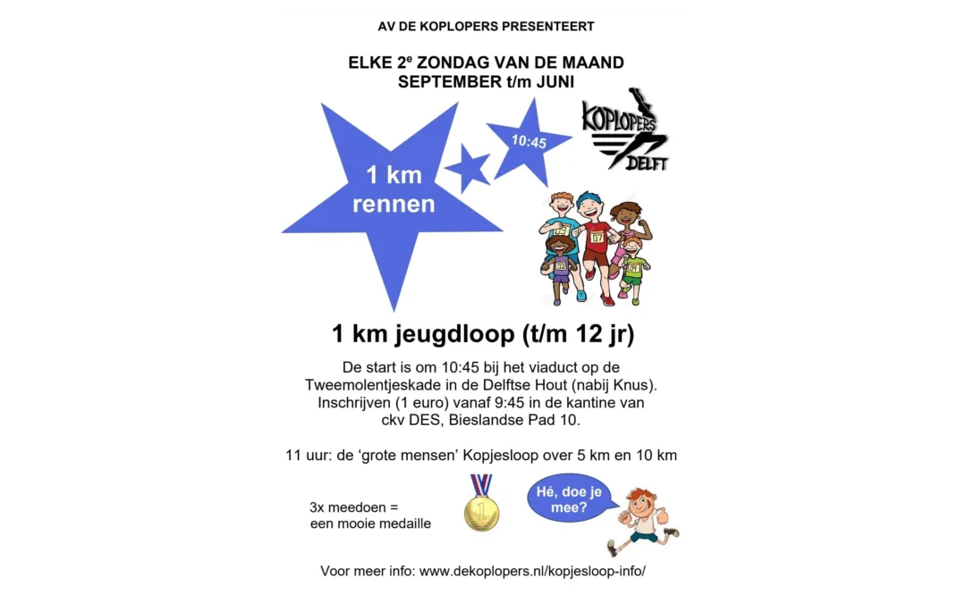 De kinderloop is weer terug bij de Kopjesloop!