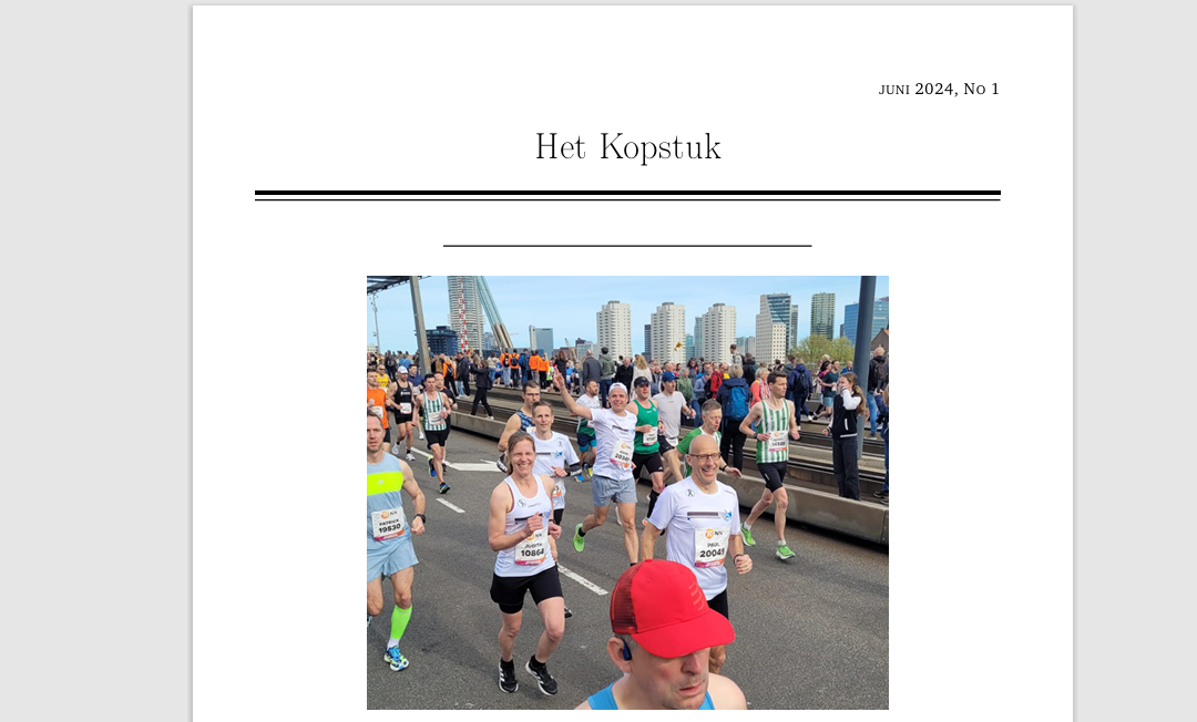 Het kopstuk is weer uit!