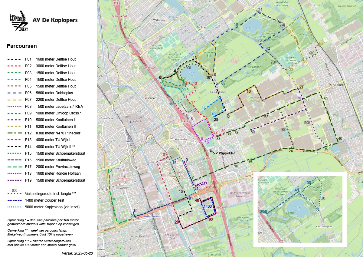 Overzicht Trainingsparcoursen